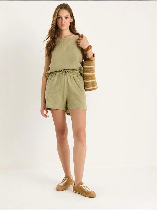 Ensemble deux pièces taille haute et short avec fermeture à boutons lucci - Kiabi