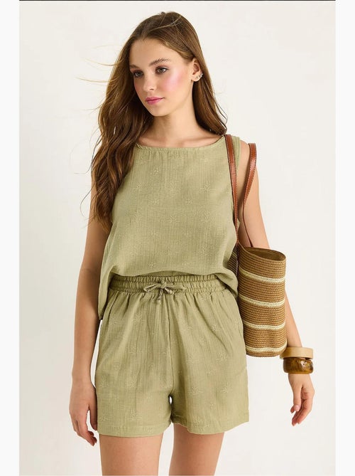 Ensemble deux pièces taille haute et short avec fermeture à boutons lucci - Kiabi