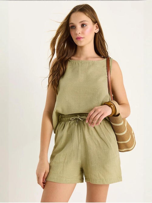 Ensemble deux pièces taille haute et short avec fermeture à boutons lucci - Kiabi
