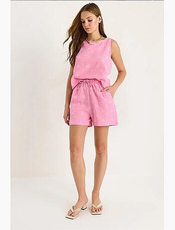 Ensemble deux pièces taille haute et short avec fermeture à boutons lucci