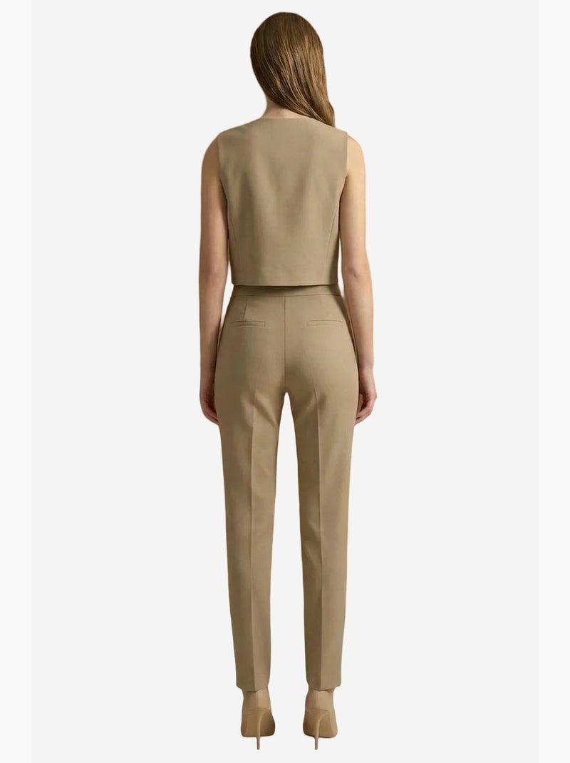 Ensemble deux pièces taille haute jambes larges avec détails de boutons my fashion Blond - Kiabi