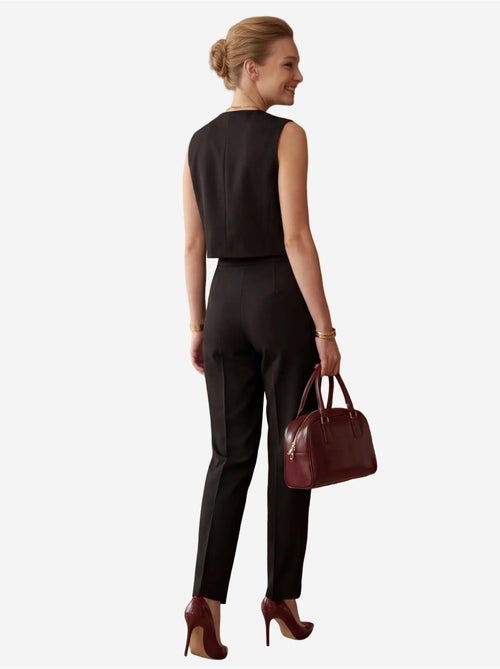 Ensemble deux pièces taille haute jambes larges avec détails de boutons my fashion - Kiabi