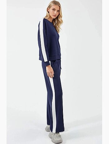 Ensemble deux pièces taille haute jambes larges col rond hiccup