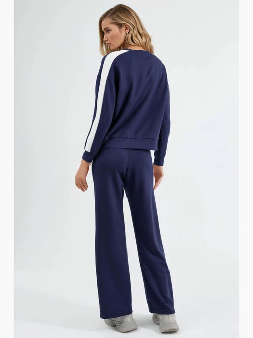Ensemble deux pièces taille haute jambes larges col rond hiccup - Kiabi