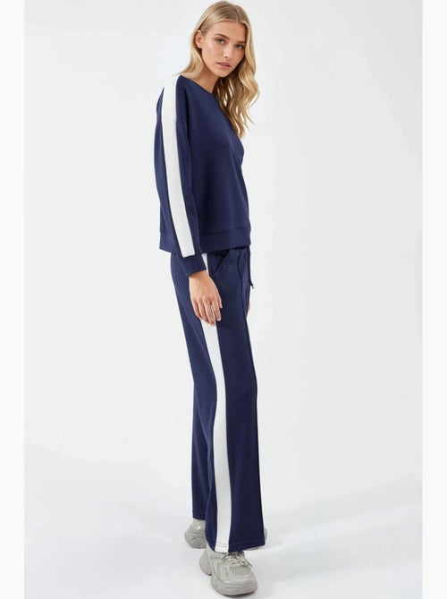 Ensemble deux pièces taille haute jambes larges col rond hiccup - Kiabi