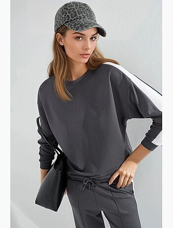 Ensemble deux pièces taille haute jambes larges col rond hiccup