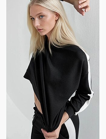 Ensemble deux pièces taille haute jambes larges col rond hiccup