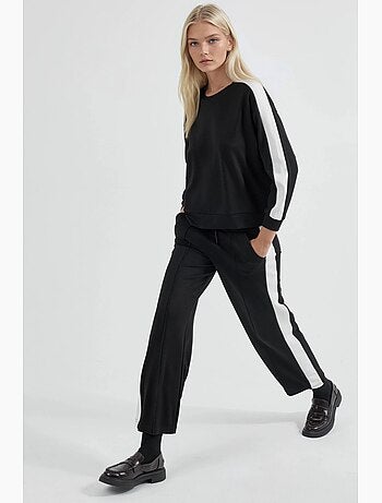 Ensemble deux pièces taille haute jambes larges col rond hiccup