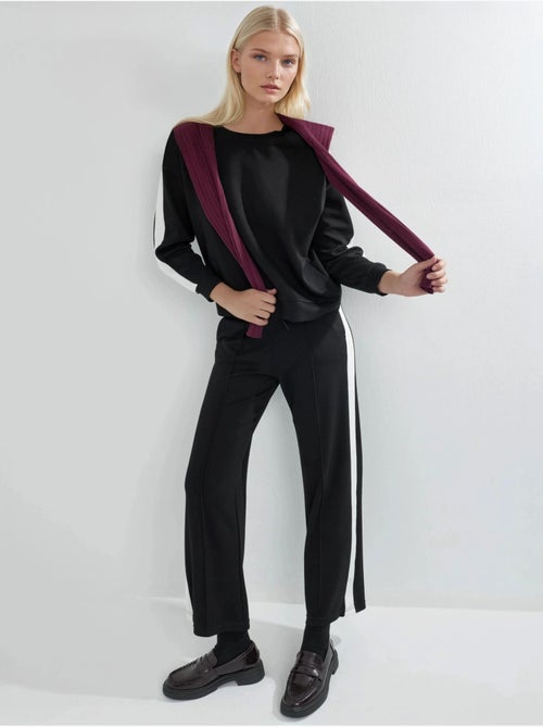 Ensemble deux pièces taille haute jambes larges col rond hiccup - Kiabi
