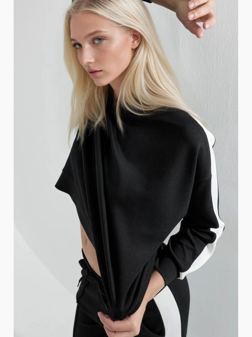 Ensemble deux pièces taille haute jambes larges col rond hiccup - Kiabi
