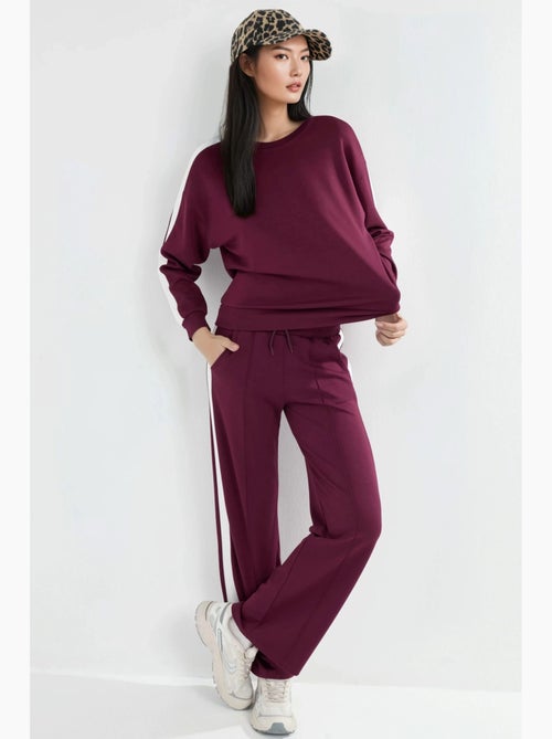 Ensemble deux pièces taille haute jambes larges col rond hiccup - Kiabi