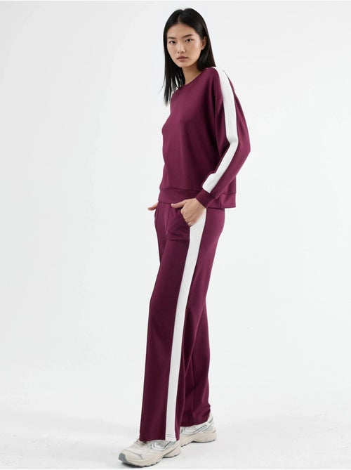 Ensemble deux pièces taille haute jambes larges col rond hiccup - Kiabi