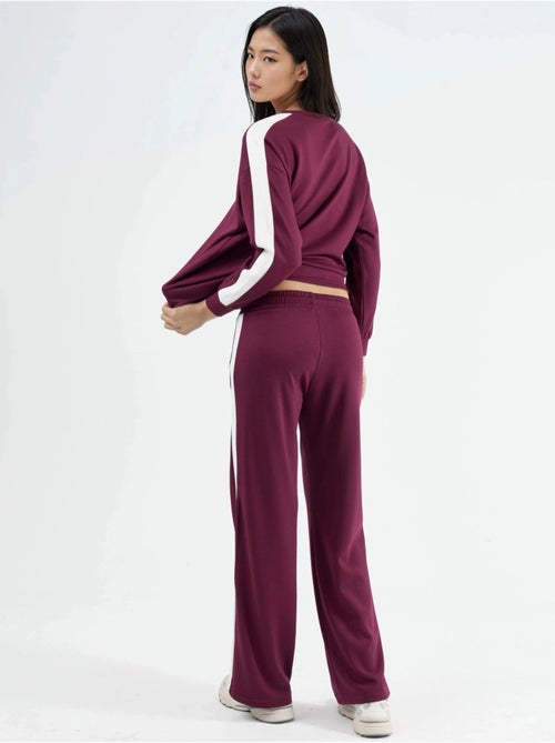 Ensemble deux pièces taille haute jambes larges col rond hiccup - Kiabi