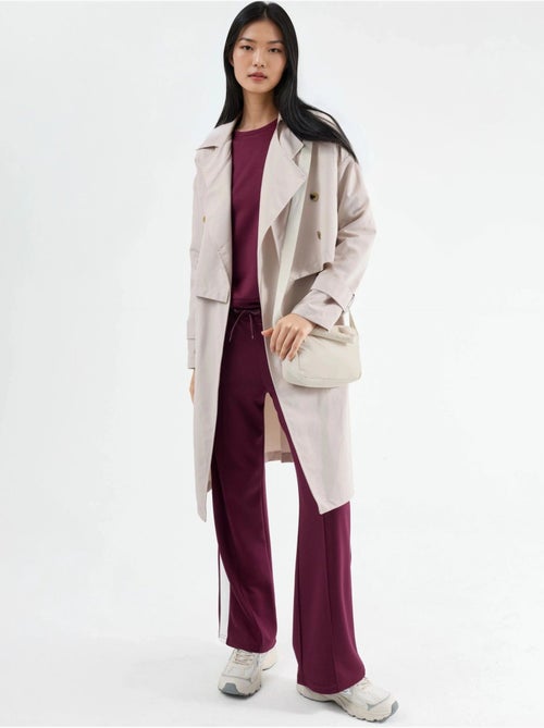 Ensemble deux pièces taille haute jambes larges col rond hiccup - Kiabi