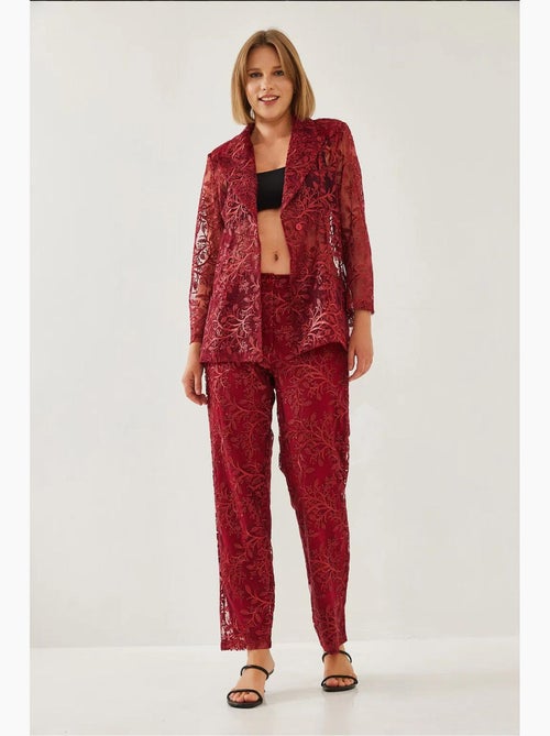 Ensemble deux pièces texturé semi-transparent à paillettes mbms lucci - Kiabi