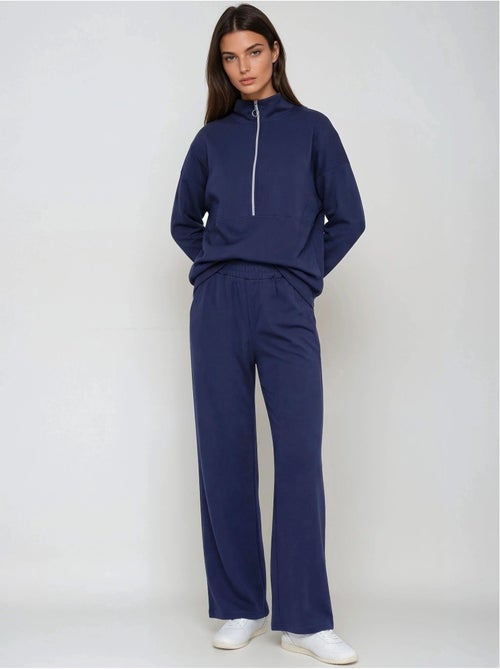Ensemble deux pièces tricoté à jambes larges et col zippé hiccup - Kiabi