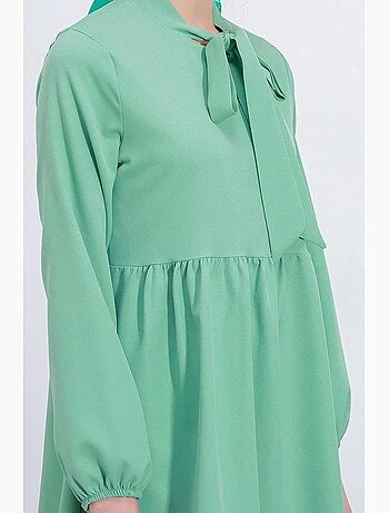 Ensemble deux pièces tunique et pantalon en tricot menthe bdart