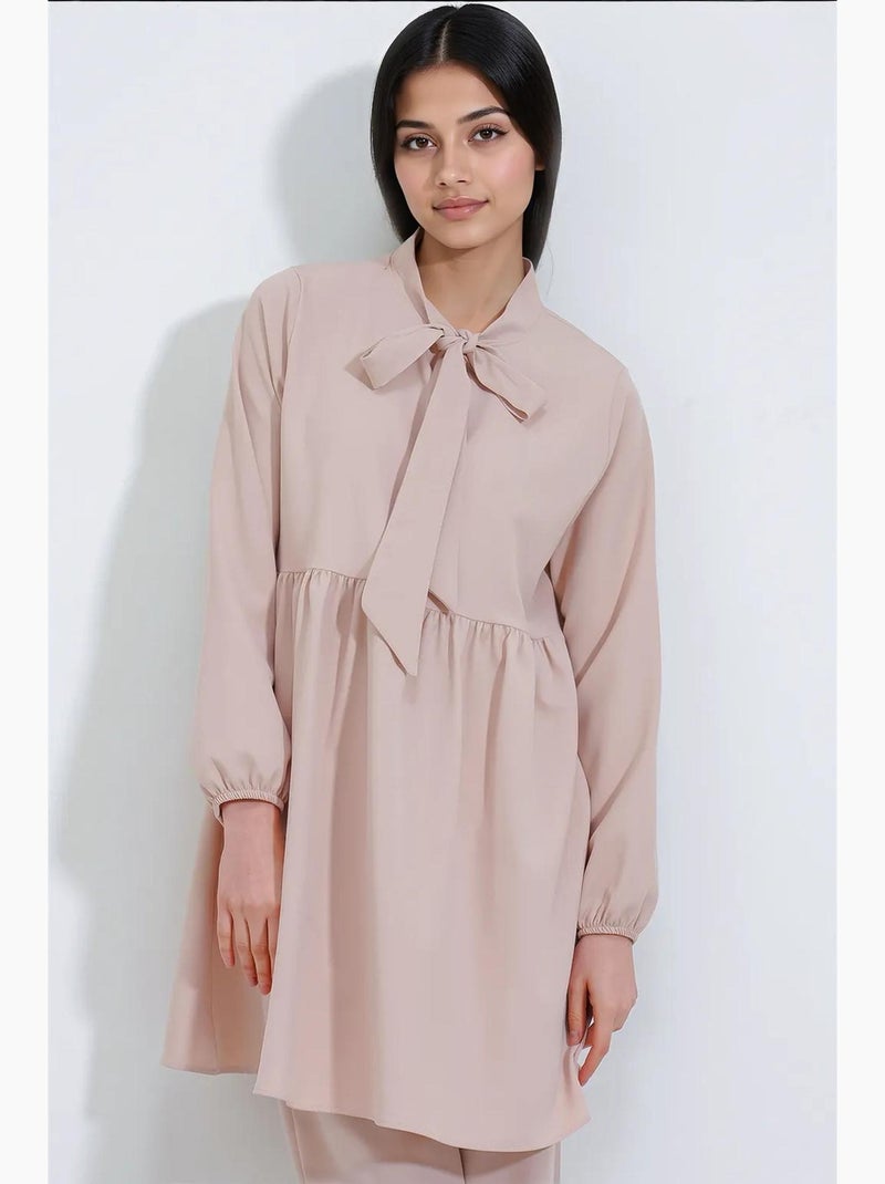 Ensemble deux pièces tunique et pantalon en tricot menthe bdart Vieux rose - Kiabi