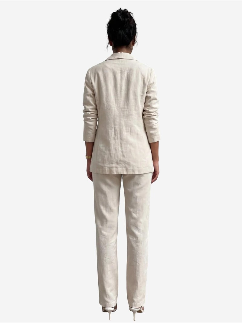 Ensemble deux pièces veste à col boutonné my fashion Beige argile - Kiabi