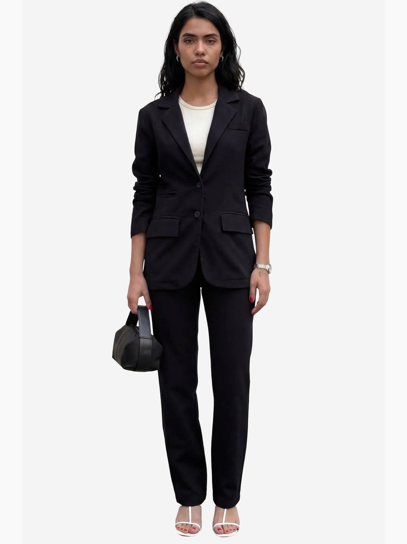 Ensemble deux pièces veste à col boutonné my fashion Noir - Kiabi
