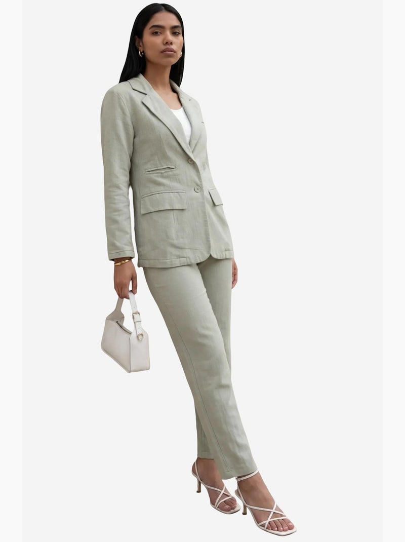 Ensemble deux pièces veste à col boutonné my fashion Vert pastel - Kiabi