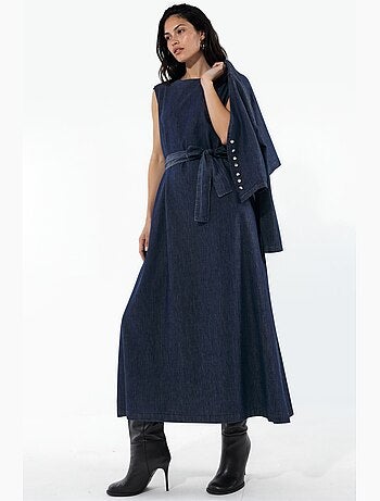 Ensemble deux pièces veste en denim et robe longue hiccup