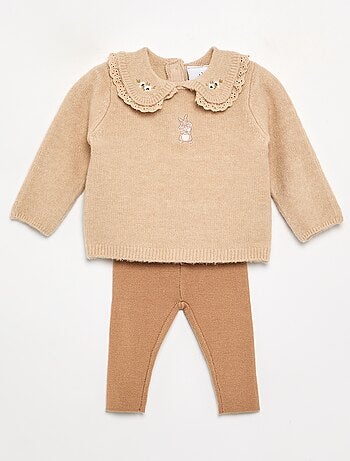 Ensemble 'Disney' 2 pièces en maille tricotée - Pull + legging
