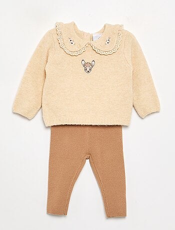 Ensemble 'Disney' 2 pièces en maille tricotée - Pull + legging