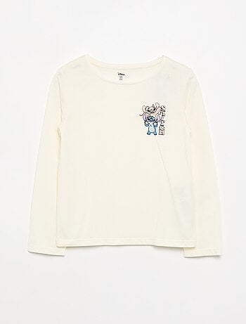 Ensemble 'Disney' Stitch' 2 pièces - robe salopette + T-shirt à manches longues