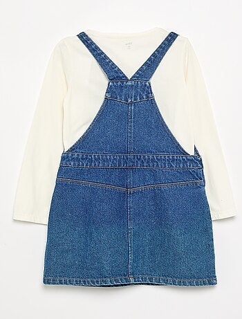 Ensemble 'Disney' Stitch' 2 pièces - robe salopette + T-shirt à manches longues