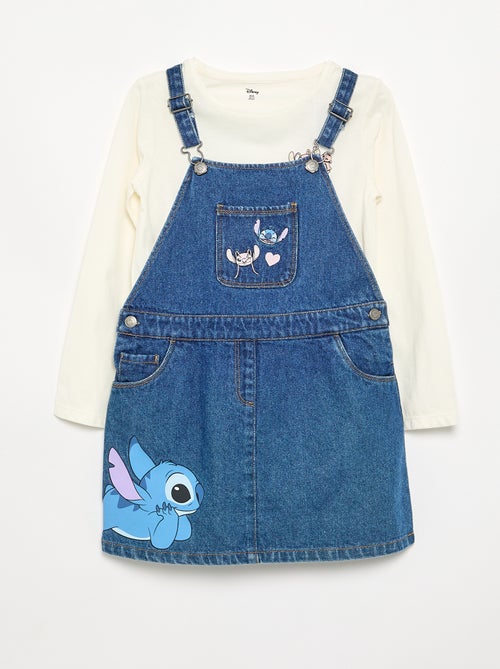 Ensemble 'Disney' Stitch' 2 pièces - robe salopette + T-shirt à manches longues - Kiabi