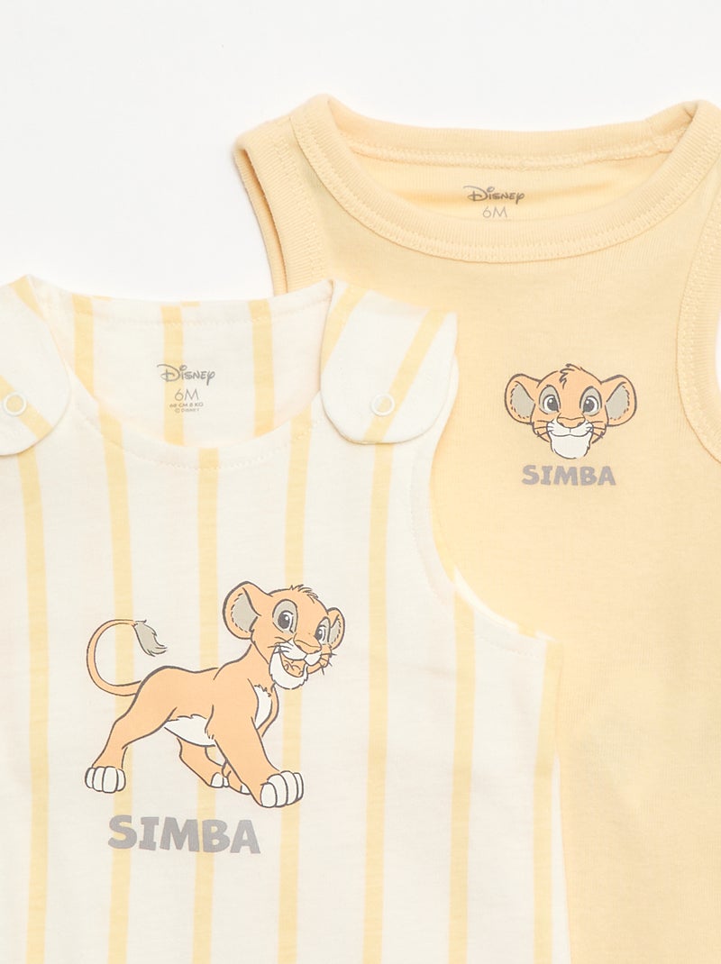 Ensemble dors-bien + body 'Disney' 'Simba' Jaune - Kiabi