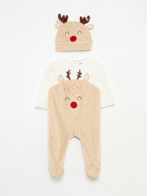 Ensemble dors bien + bonnet Noël - Kiabi