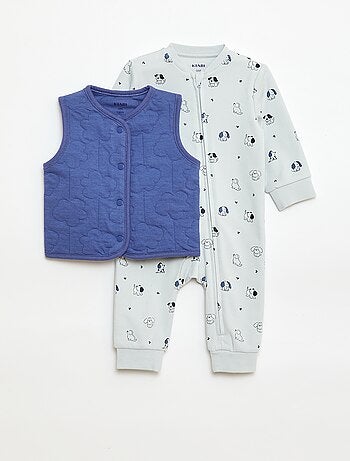 Ensemble dors-bien + gilet matelassé