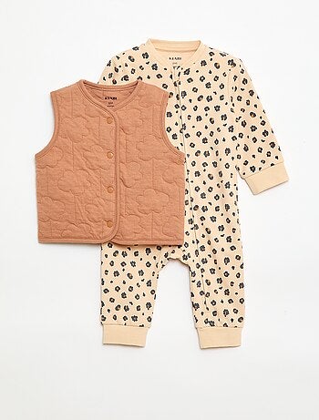 Ensemble dors-bien + gilet matelassé