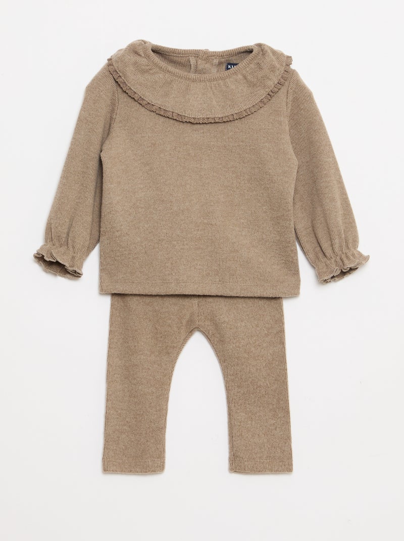 Ensemble doudou t-shirt + legging - 2 pièces Beige - Kiabi