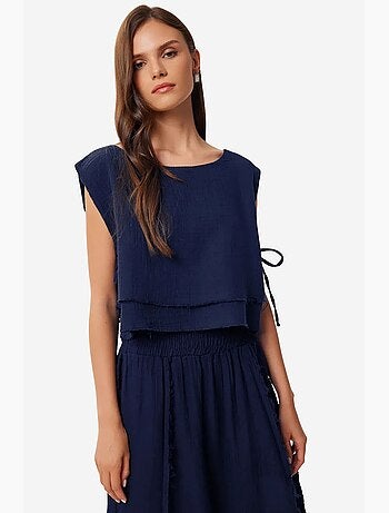 Ensemble en coton avec blouse sans manches et jupe large istanbul