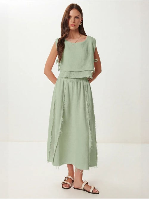 Ensemble en coton avec blouse sans manches et jupe large istanbul - Kiabi