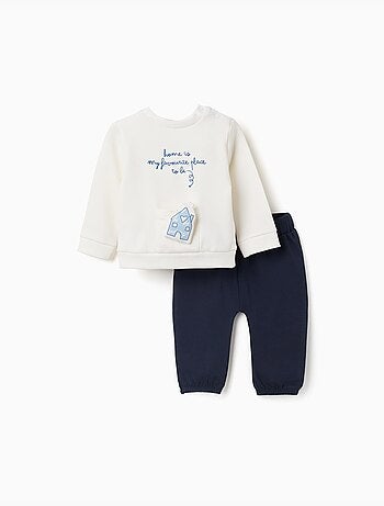 Ensemble en coton peigné avec imprimé et maison 3d