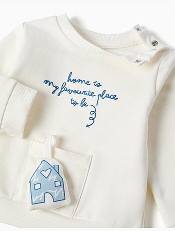 Ensemble en coton peigné avec imprimé et maison 3d