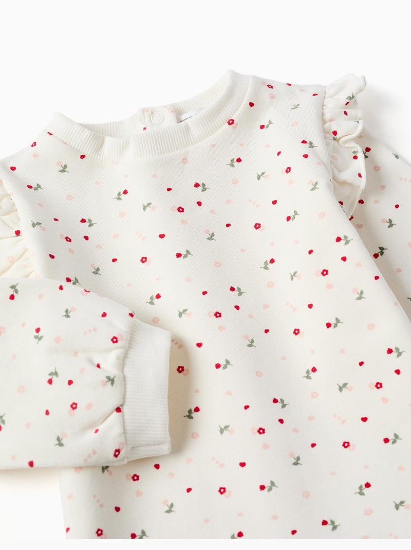 Ensemble en coton peigné avec imprimé fleuri Blanc - Kiabi