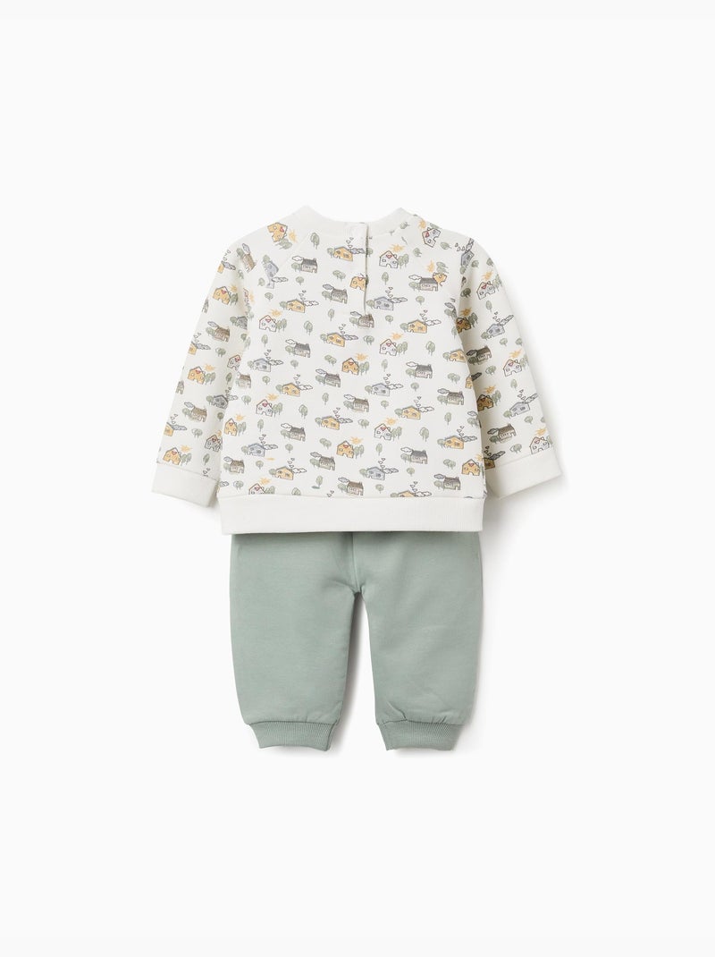 Ensemble en coton peigné avec motif maison et arbre Blanc - Kiabi