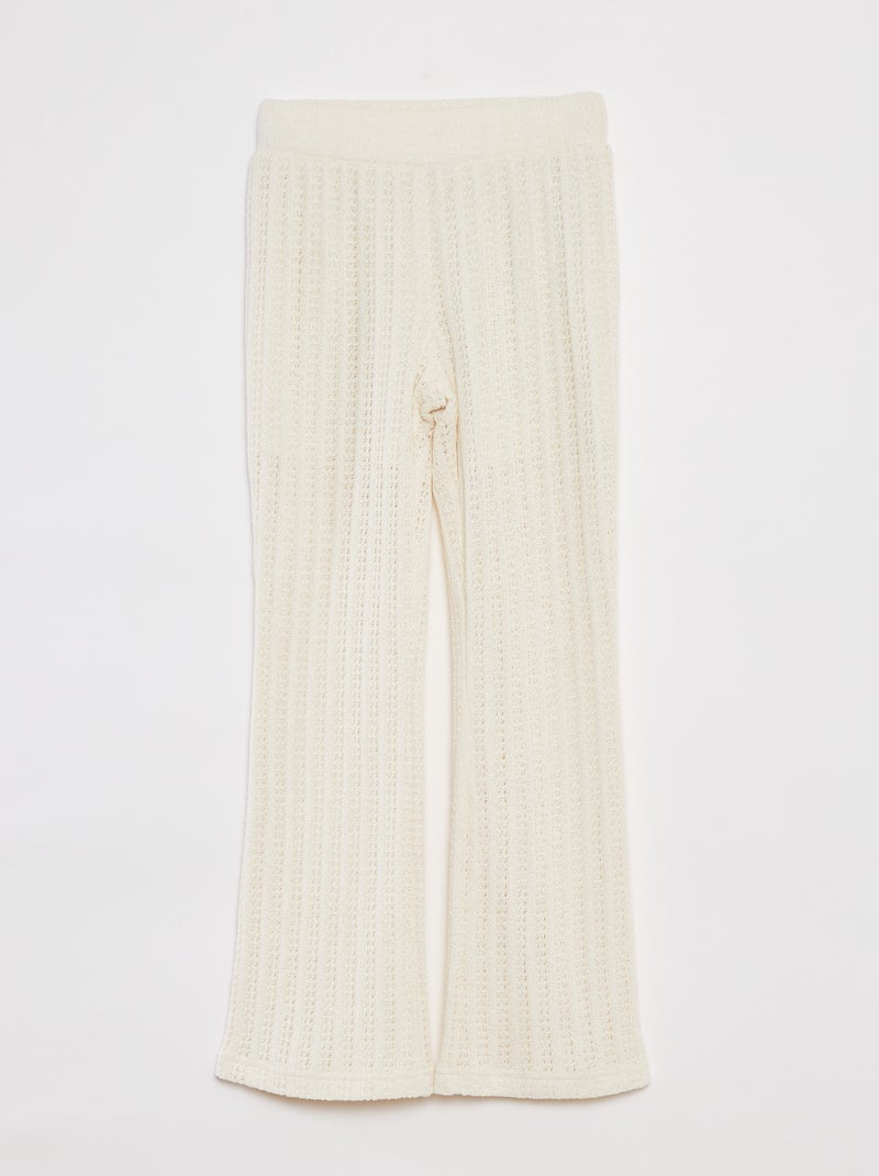 Ensemble en crochet t-shirt + pantalon flare - 2 pièces BLANC - Kiabi
