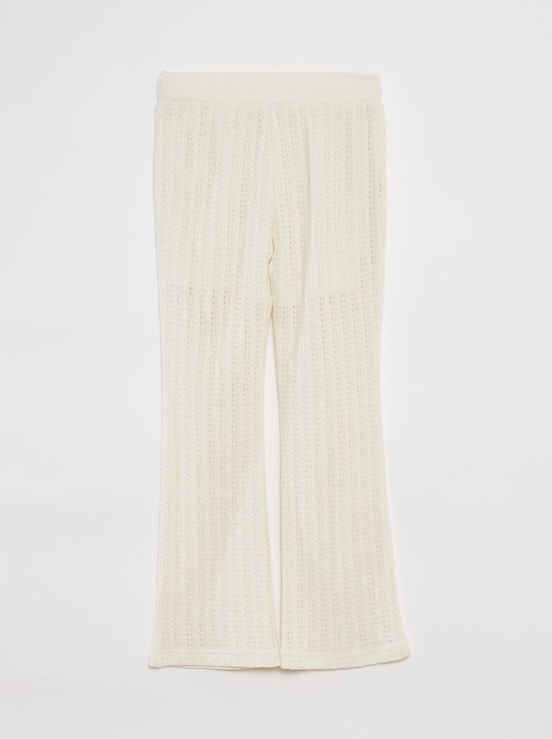 Ensemble en crochet t-shirt + pantalon flare - 2 pièces BLANC - Kiabi