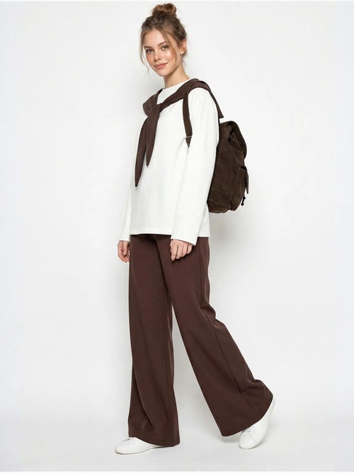 Ensemble en maille deux pièces avec pantalon large lucci - Kiabi