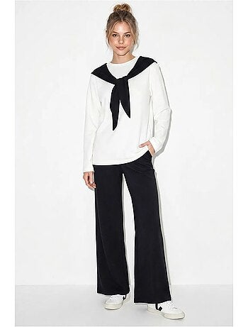 Ensemble en maille deux pièces avec pantalon large lucci