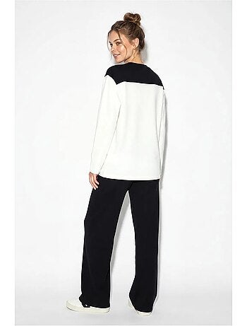 Ensemble en maille deux pièces avec pantalon large lucci