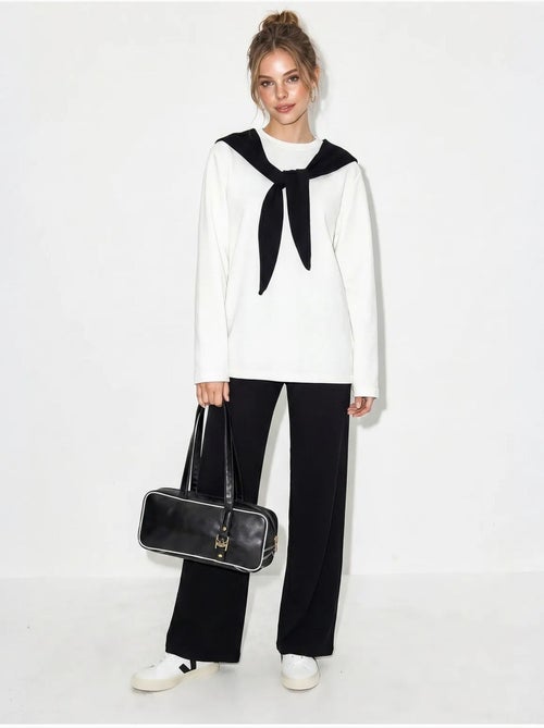 Ensemble en maille deux pièces avec pantalon large lucci - Kiabi