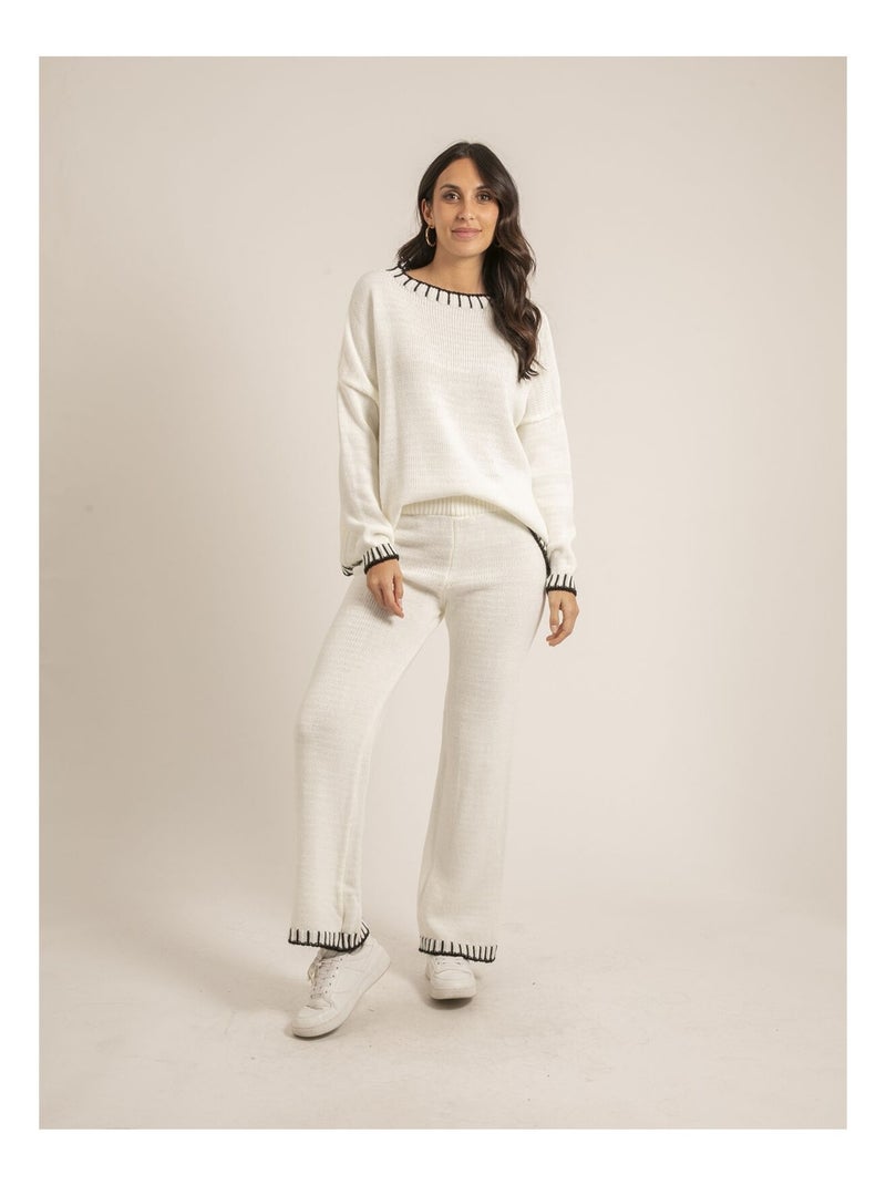 Ensemble en maille emony Blanc - Kiabi