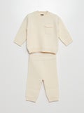 Ensemble en maille pull + pantalon - 2 pièces Beige - Kiabi
